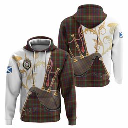 MacMaster (McMaster) Tartan Family Crest Hoodie Bagpipes with Scottish Thistle