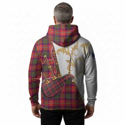 Riddell Tartan Family Crest Hoodie Bagpipes with Scottish Thistle
