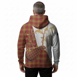 Scrymgeour Tartan Family Crest Hoodie Bagpipes with Scottish Thistle