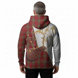 Scott Tartan Family Crest Hoodie Bagpipes with Scottish Thistle