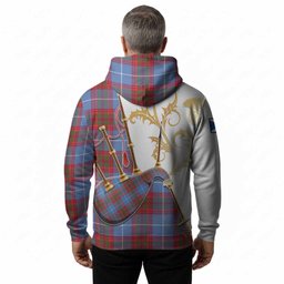 Skirving Tartan Family Crest Hoodie Bagpipes with Scottish Thistle