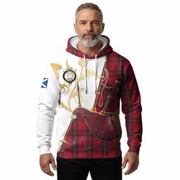 Ramsay Tartan Family Crest Hoodie Bagpipes with Scottish Thistle