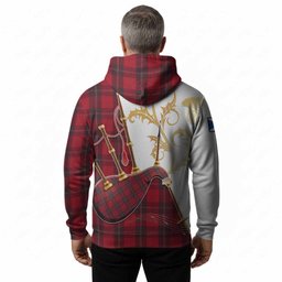 Ramsay Tartan Family Crest Hoodie Bagpipes with Scottish Thistle
