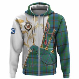 Snodgrass Tartan Family Crest Hoodie Bagpipes with Scottish Thistle