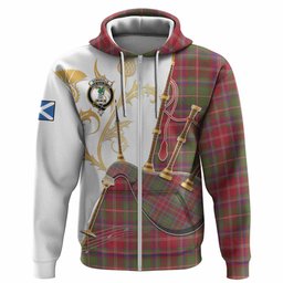 Somerville Tartan Family Crest Hoodie Bagpipes with Scottish Thistle
