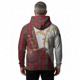 Rattray Tartan Family Crest Hoodie Bagpipes with Scottish Thistle