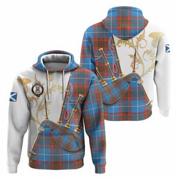 Spalding Tartan Family Crest Hoodie Bagpipes with Scottish Thistle