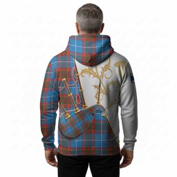 Spalding Tartan Family Crest Hoodie Bagpipes with Scottish Thistle
