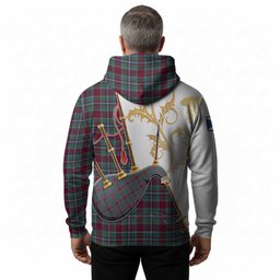 Spence (Spens) Tartan Family Crest Hoodie Bagpipes with Scottish Thistle