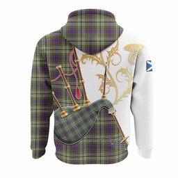 Swinton Tartan Family Crest Hoodie Bagpipes with Scottish Thistle