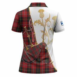 Orr Tartan Family Crest Women Polo Shirt Bagpipes with Scottish Thistle