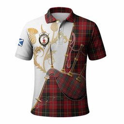 Orr Tartan Family Crest Polo Shirt Bagpipes with Scottish Thistle