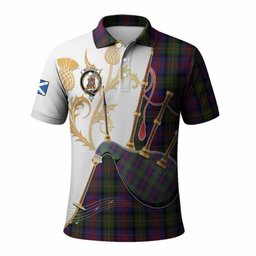 MacLennan (McLennan) Tartan Family Crest Polo Shirt Bagpipes with Scottish Thistle