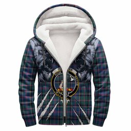 Cooper Tartan Crest Sherpa Hoodie Ferocious Lion Style