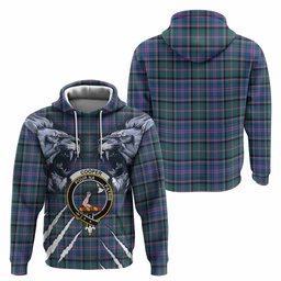 Cooper Tartan Crest Hoodie Ferocious Lion Style