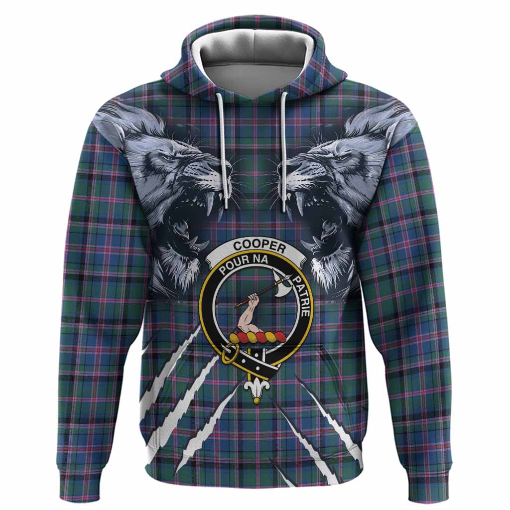 Cooper Tartan Crest Hoodie Ferocious Lion Style