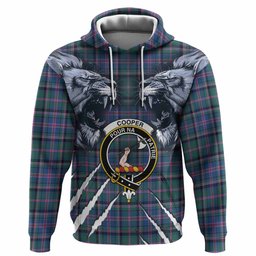 Cooper Tartan Crest Hoodie Ferocious Lion Style