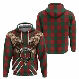 Erskine Tartan Crest Hoodie Ferocious Lion Style