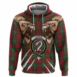 Lennox Tartan Crest Hoodie Ferocious Lion Style