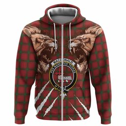 MacDonald (McDonald) of Sleat Tartan Crest Hoodie Ferocious Lion Style