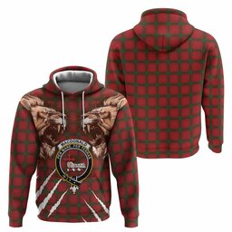 MacDonald (McDonald) of Sleat Tartan Crest Hoodie Ferocious Lion Style