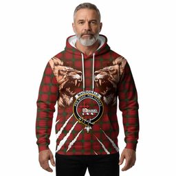 MacDonald (McDonald) of Sleat Tartan Crest Hoodie Ferocious Lion Style
