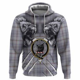 Tweedie Tartan Crest Hoodie Ferocious Lion Style