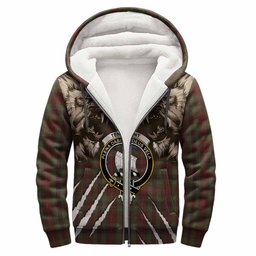 Tennant Tartan Crest Sherpa Hoodie Ferocious Lion Style