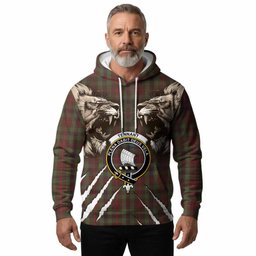Tennant Tartan Crest Hoodie Ferocious Lion Style