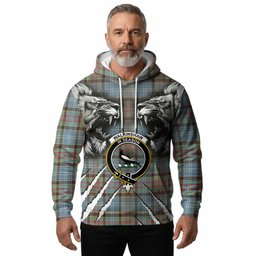 Walkinshaw Tartan Crest Hoodie Ferocious Lion Style