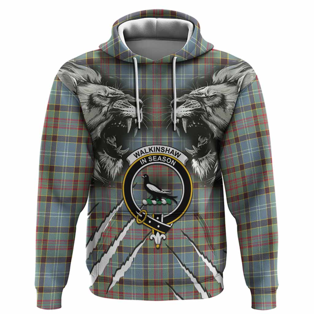 Walkinshaw Tartan Crest Hoodie Ferocious Lion Style