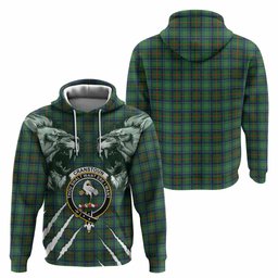 Cranstoun (Cranston) Tartan Crest Hoodie Ferocious Lion Style