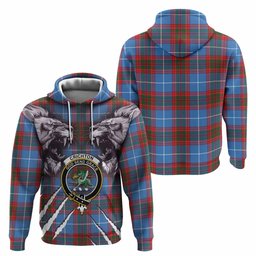 Crichton (Crighton) Tartan Crest Hoodie Ferocious Lion Style