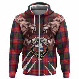 Belshes (Belsches) Tartan Crest Hoodie Ferocious Lion Style