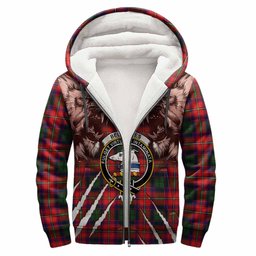 Belshes (Belsches) Tartan Crest Sherpa Hoodie Ferocious Lion Style
