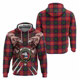 Belshes (Belsches) Tartan Crest Hoodie Ferocious Lion Style
