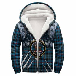 MacCorquodale (McCorquodale) Tartan Crest Sherpa Hoodie Ferocious Lion Style