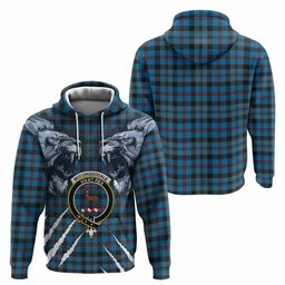 MacCorquodale (McCorquodale) Tartan Crest Hoodie Ferocious Lion Style