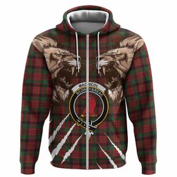 MacNicol (McNicol) Tartan Crest Hoodie Ferocious Lion Style