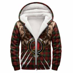 MacNicol (McNicol) Tartan Crest Sherpa Hoodie Ferocious Lion Style