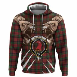 MacNicol (McNicol) Tartan Crest Hoodie Ferocious Lion Style