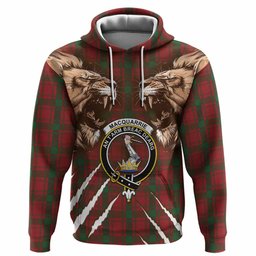 MacQuarrie (McQuarrie) Tartan Crest Hoodie Ferocious Lion Style