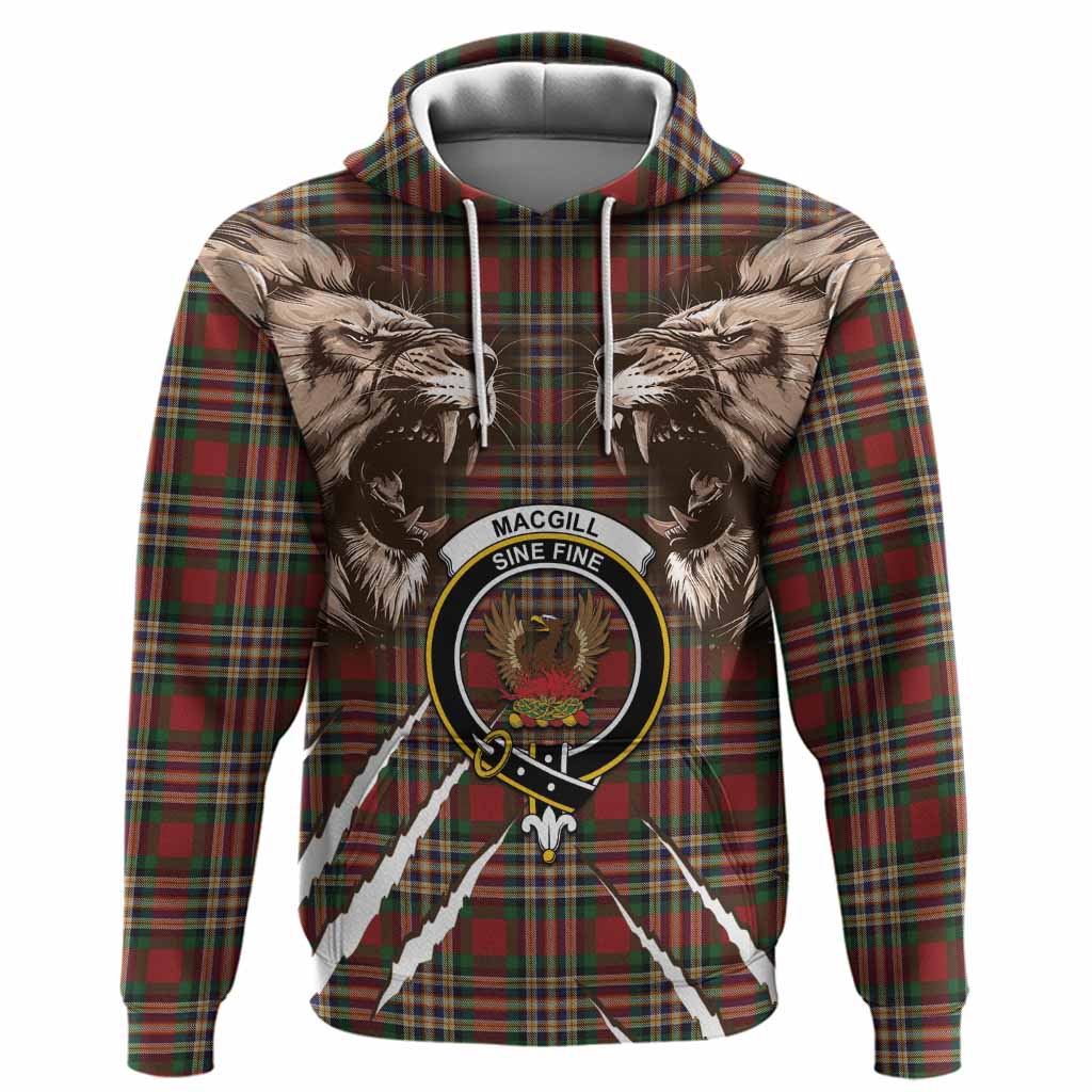 MacGill (MakGill) Tartan Crest Hoodie Ferocious Lion Style