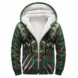 Gayre Tartan Crest Sherpa Hoodie Ferocious Lion Style