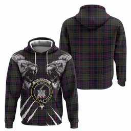 MacDonald (McDonald) of Clanranald Tartan Crest Hoodie Ferocious Lion Style