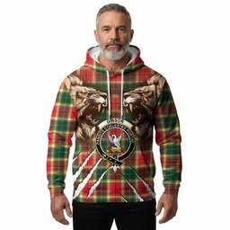 Gibson (Gibbs or Gibsone) Tartan Crest Hoodie Ferocious Lion Style