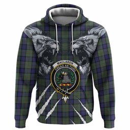 MacLaren (McLaren) Tartan Crest Hoodie Ferocious Lion Style