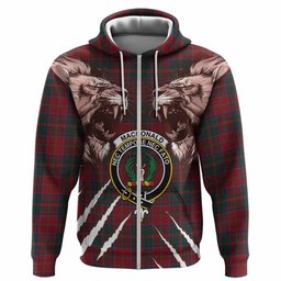 MacDonald (McDonald) of Glencoe Tartan Crest Hoodie Ferocious Lion Style