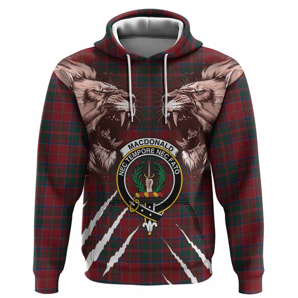 MacDonald (McDonald) of Glencoe Tartan Crest Hoodie Ferocious Lion Style