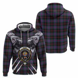 Nairn Tartan Crest Hoodie Ferocious Lion Style